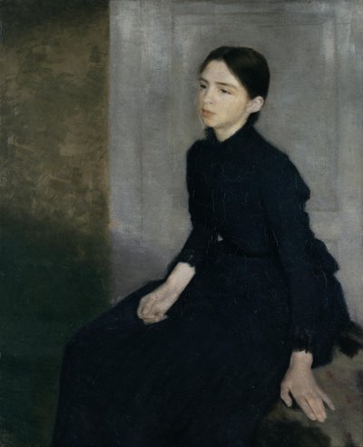 Porträt einer jungen Frau. Die Schwester des Künstlers, Anna Hammershøi von Vilhelm Hammershøi